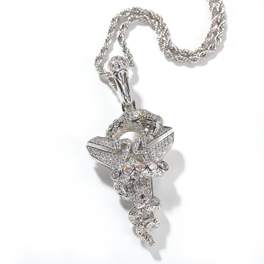 8/24 Kobe Bryant Mamba Legacy Premium CZ Hip Hop Pendant Necklace | 24 VAULT